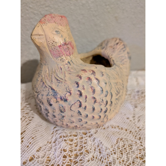 New Folk Art Terra Cotta Clay Hen Chicken Planter Farmhouse Plants Animals Bird - Picture 1 of 11